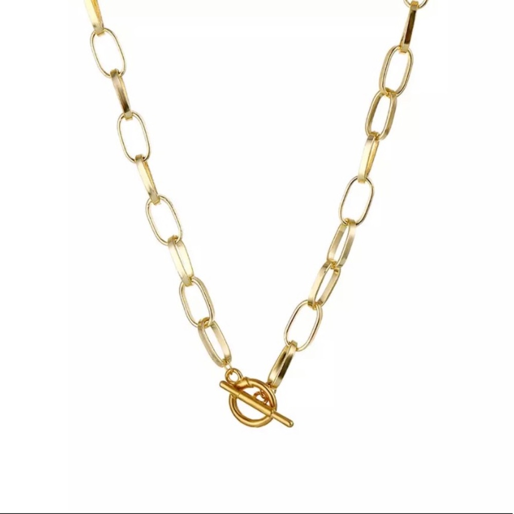 🔴 5/$20 gold paperclip chain link necklace NEW - Picture 2 of 5